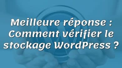 Meilleure réponse : Comment vérifier le stockage WordPress ?